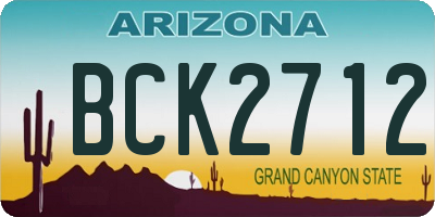 AZ license plate BCK2712