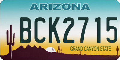 AZ license plate BCK2715