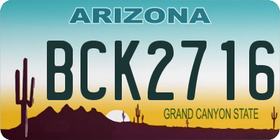 AZ license plate BCK2716