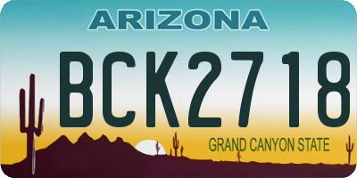 AZ license plate BCK2718