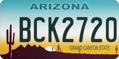 AZ license plate BCK2720