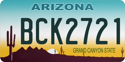 AZ license plate BCK2721