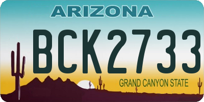 AZ license plate BCK2733