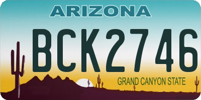 AZ license plate BCK2746