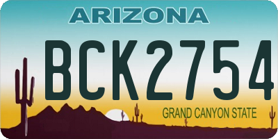 AZ license plate BCK2754