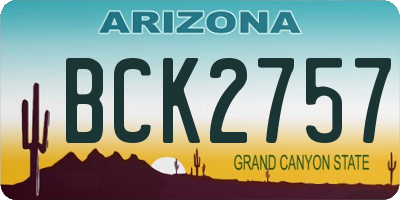 AZ license plate BCK2757