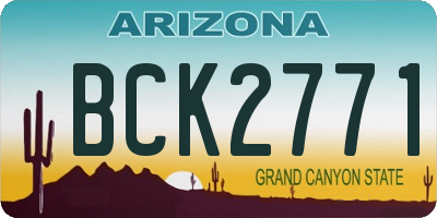 AZ license plate BCK2771