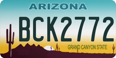 AZ license plate BCK2772