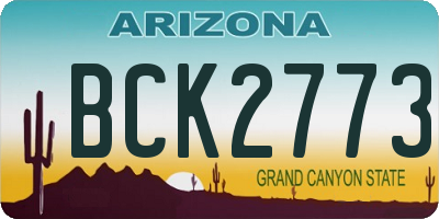 AZ license plate BCK2773