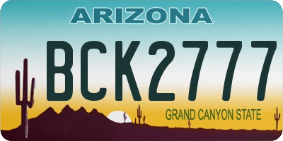 AZ license plate BCK2777