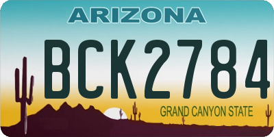 AZ license plate BCK2784