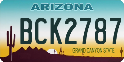 AZ license plate BCK2787