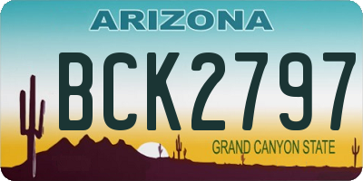 AZ license plate BCK2797