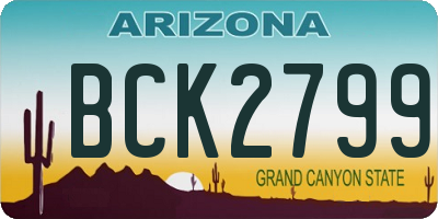 AZ license plate BCK2799