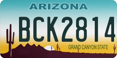 AZ license plate BCK2814