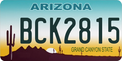 AZ license plate BCK2815