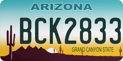 AZ license plate BCK2833