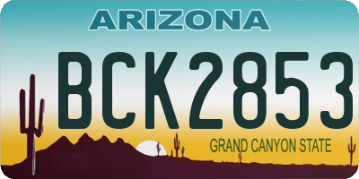 AZ license plate BCK2853