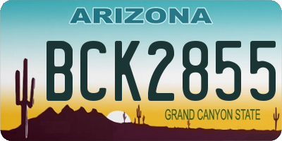 AZ license plate BCK2855