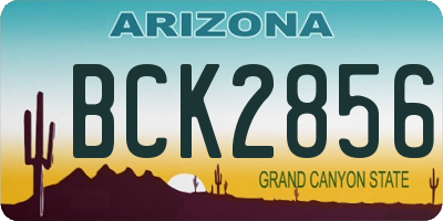 AZ license plate BCK2856