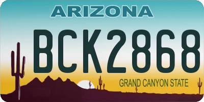 AZ license plate BCK2868