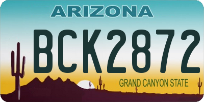 AZ license plate BCK2872