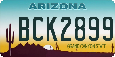 AZ license plate BCK2899