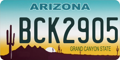 AZ license plate BCK2905