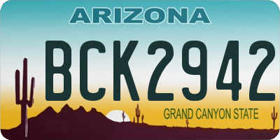 AZ license plate BCK2942