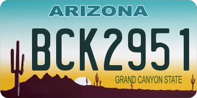 AZ license plate BCK2951