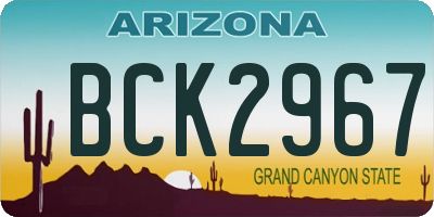 AZ license plate BCK2967