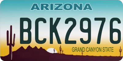 AZ license plate BCK2976