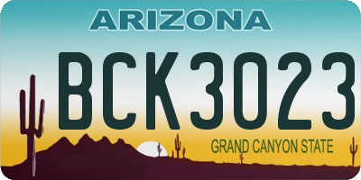 AZ license plate BCK3023