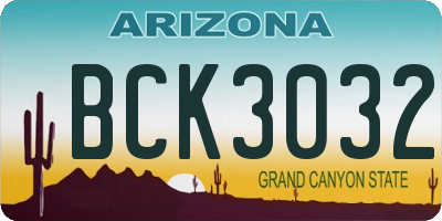 AZ license plate BCK3032