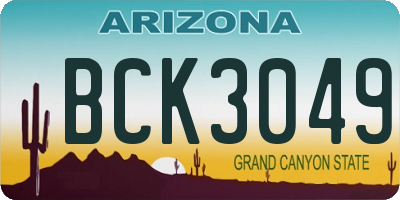 AZ license plate BCK3049