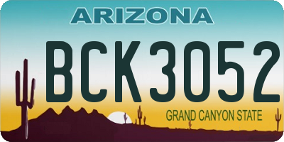 AZ license plate BCK3052