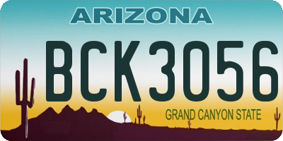 AZ license plate BCK3056