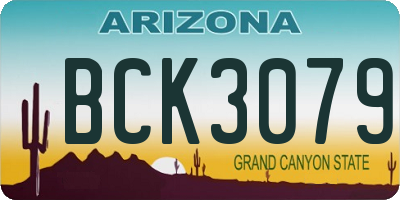 AZ license plate BCK3079