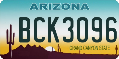 AZ license plate BCK3096