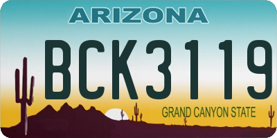 AZ license plate BCK3119