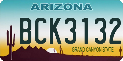 AZ license plate BCK3132