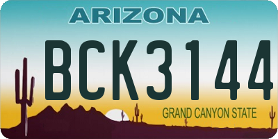 AZ license plate BCK3144