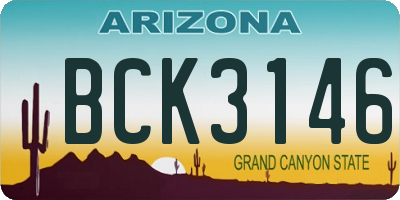 AZ license plate BCK3146