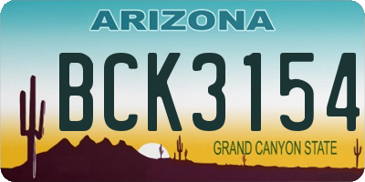 AZ license plate BCK3154