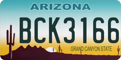 AZ license plate BCK3166