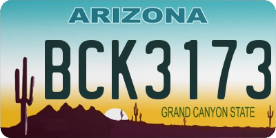 AZ license plate BCK3173