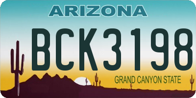 AZ license plate BCK3198