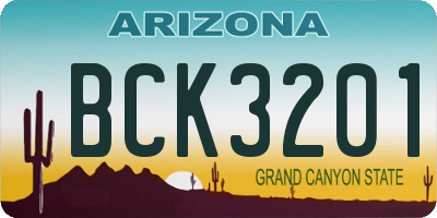 AZ license plate BCK3201