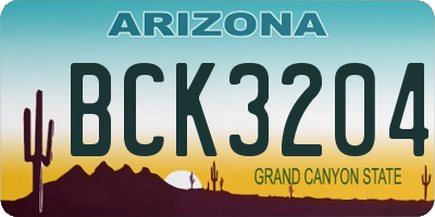 AZ license plate BCK3204