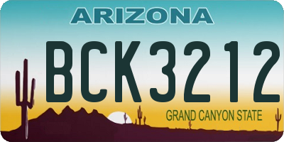 AZ license plate BCK3212